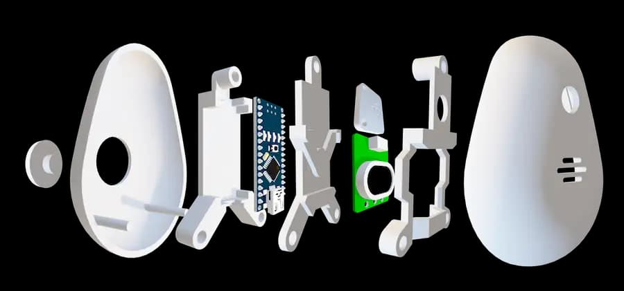 CAD designed parts spread out